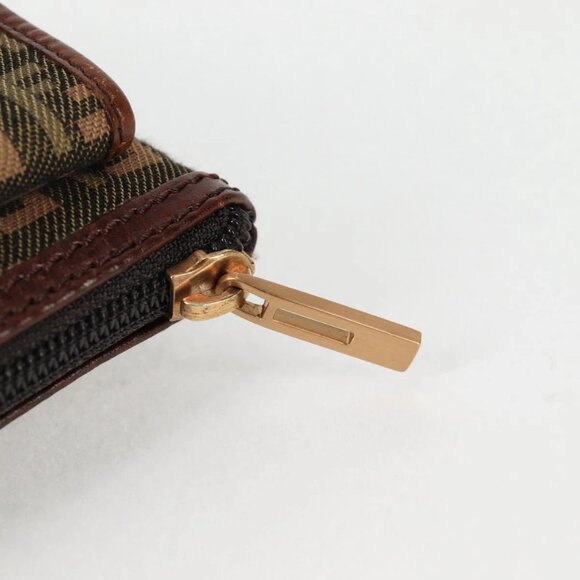 FENDI Zucchino Canvas Pouch Khaki Auth - Picture 10 of 16